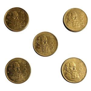 Lot Of 5 100 Peso Coins